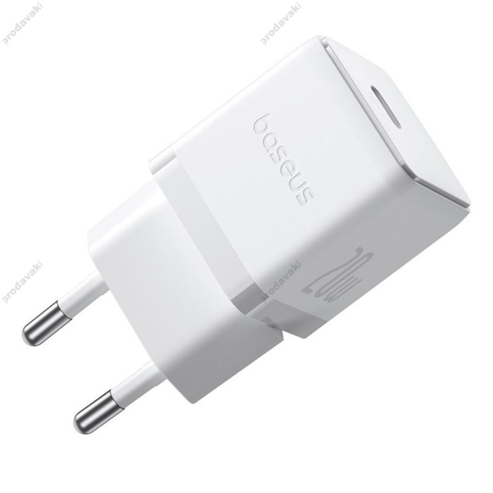 Мережевий зарядний пристрій Baseus Palm Fast Charger Lightning cable 20W White E0116400